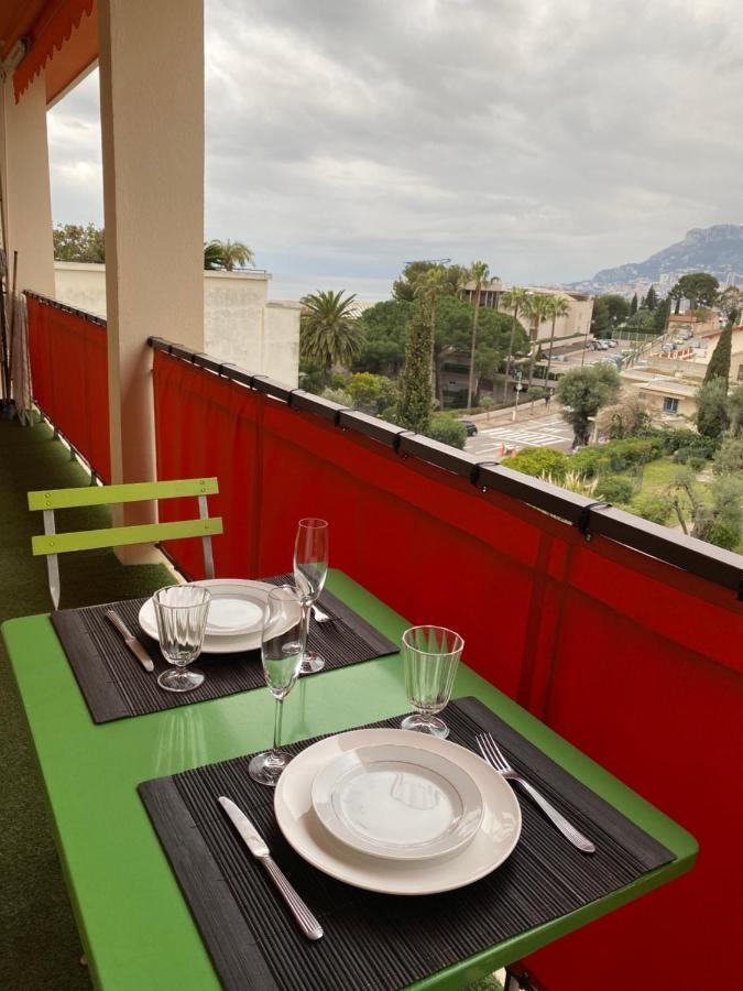Charmant 2 Pieces Vue Sur Mer Et Monte-Carlo A Roquebrune Cap Martin Buitenkant foto