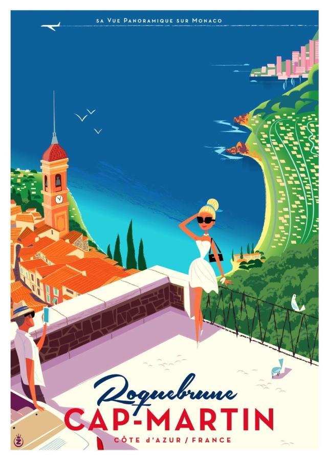 Charmant 2 Pieces Vue Sur Mer Et Monte-Carlo A Roquebrune Cap Martin Buitenkant foto